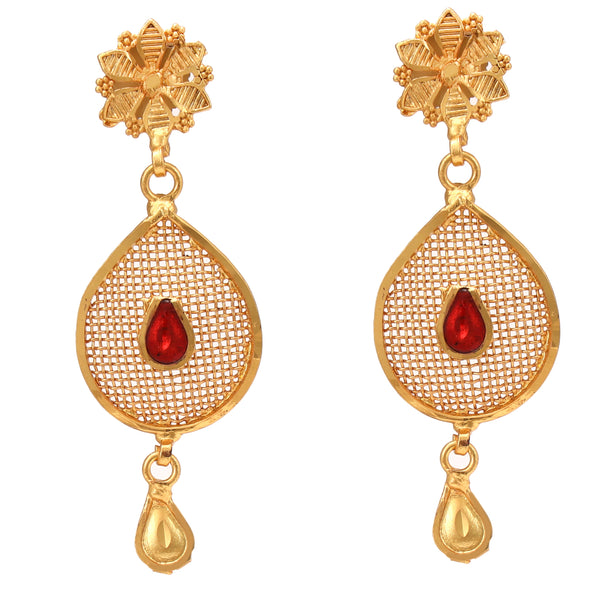 Jali Work Mina Drop Necklace Set - BRISHNI