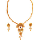 Kunjobon Sitahar Set featuring traditional Bengali design with 24K gold plated necklace and matching earrings.