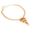 Elegant 24K gold plated necklace featuring traditional Bengali design and intricate floral motifs.