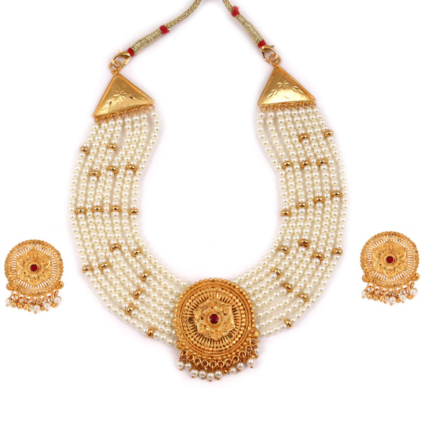 Labanya - Layered Beaded Necklace Set - BRISHNI