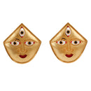 Maa Durga Locket earrings Set with Tassel - BRISHNI