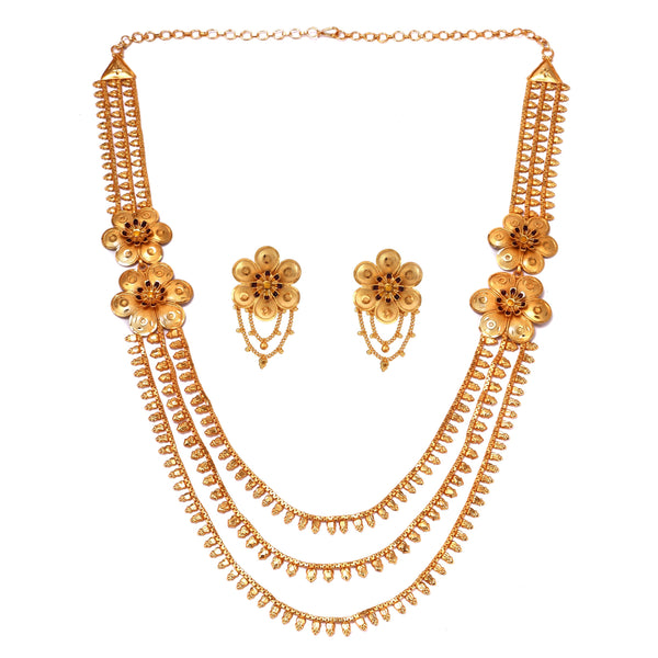 Maroon Mina Flower Lahara Set - BRISHNI