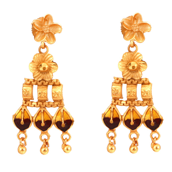 Maroon Mina Wide Chatai Necklace Set - BRISHNI