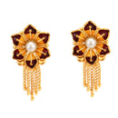 Mina Flower White Beaded Choker Set - BRISHNI