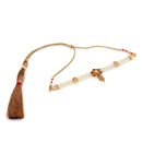 Mina Flower White Beaded Choker Set - BRISHNI