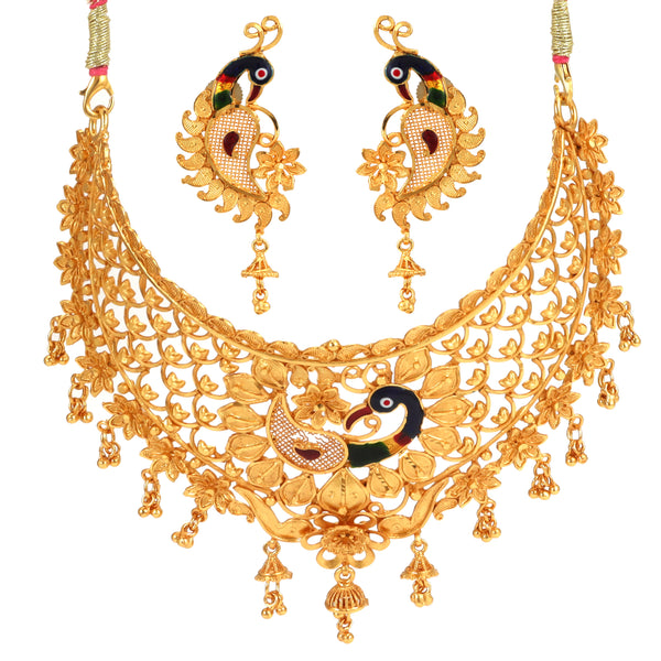 Mina Mayura Broad Collar Choker Set - BRISHNI