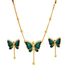 Minakari Butterfly Necklace Set - BRISHNI