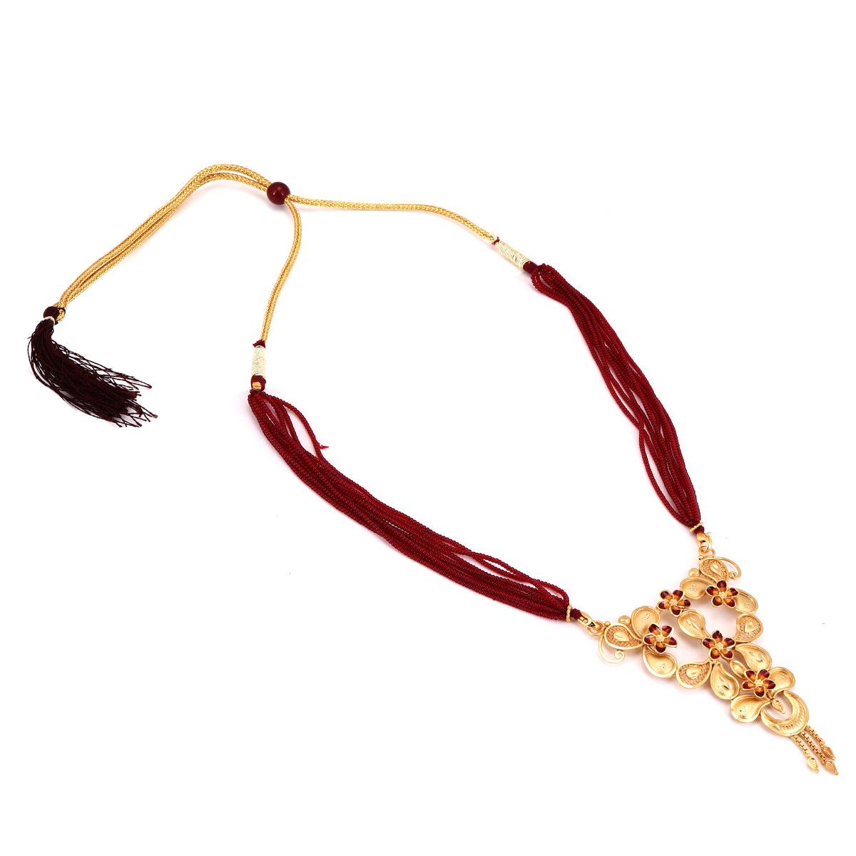 Pach Phul Pendant Set with Tassel - Main Image