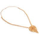 Gold plated Bengali traditional necklace from Kristi Pasha Motif Sitahar Set, showcasing intricate design and elegance.