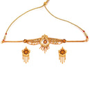 Palki Choker Set featuring a gold-plated necklace and matching earrings, designed with intricate patterns and accents.