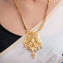 Pentagon Locket Necklace, 24K gold plated, traditional Bengali design, perfect for festive occasions.