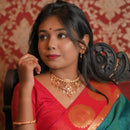 Pragya - Flower Motif Jali Work Choker Set - BRISHNI