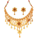 Pragya - Flower Motif Jali Work Choker Set - BRISHNI