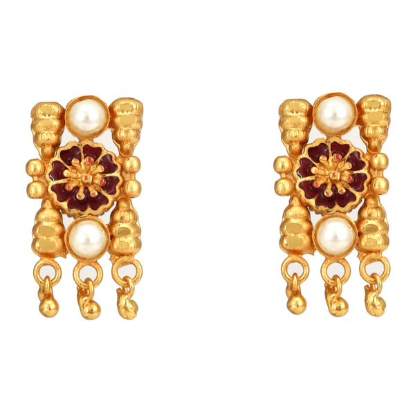 Rectangular White Beaded Choker Set - BRISHNI