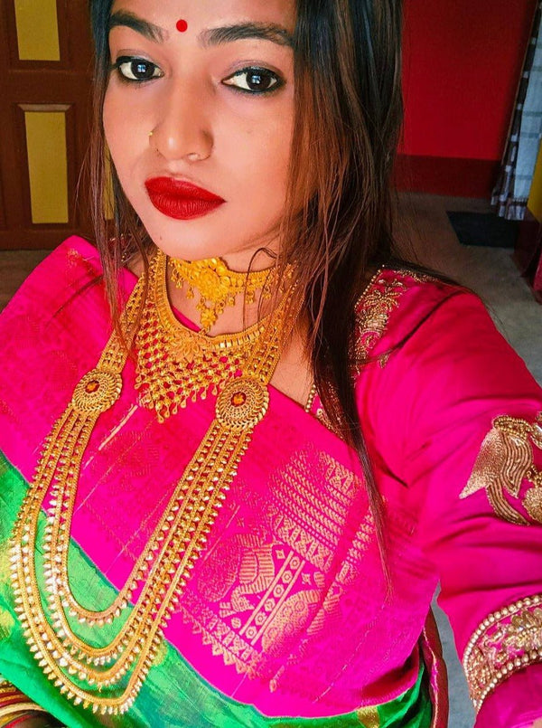 Round Motif Lahara Necklace Set - BRISHNI