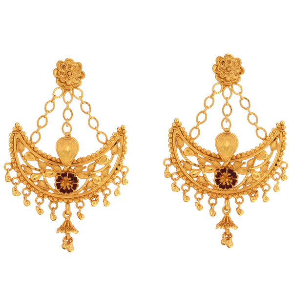 Single Step Minakari Chandbali - BRISHNI