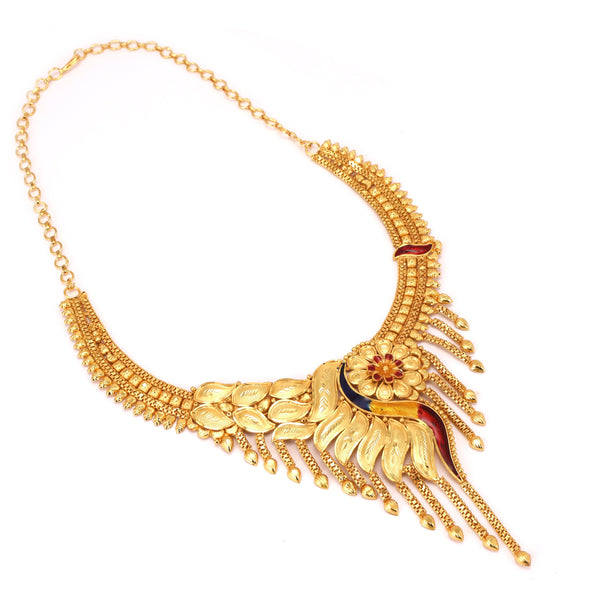 Swarnava- Heavy Bridal Necklace Set - BRISHNI