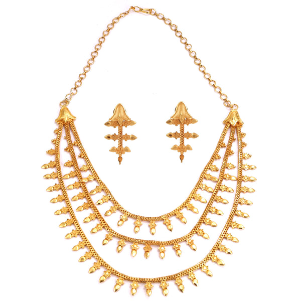 Three Layered Necklace Set - BRISHNI