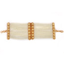 White Beaded Broad Mantasha - BRISHNI