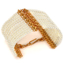 White Beaded Broad Mantasha - BRISHNI