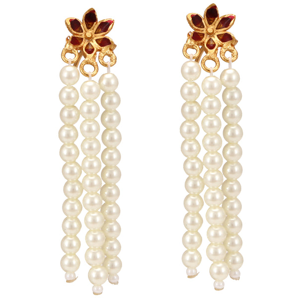 White Beaded Chatai Necklace Set - BRISHNI