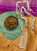 White Beaded Chatai Necklace Set - BRISHNI