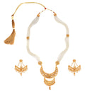 White Beaded Layered Moon Sitahar With Kanbali - BRISHNI