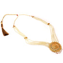 White Beaded Pekhom Motif Long Sitahar Set - BRISHNI