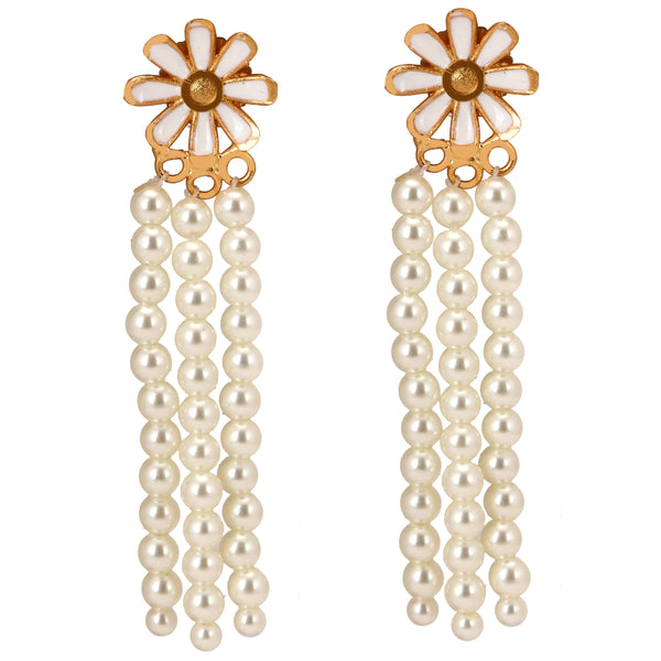 White Mina Beaded Small Lahara Necklace Set - BRISHNI