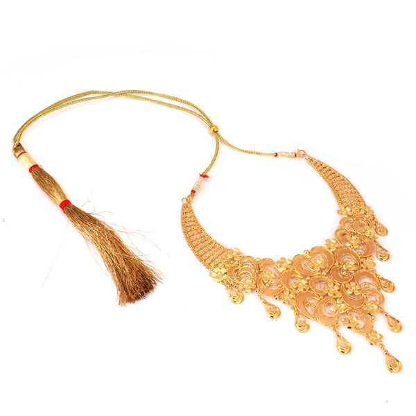 Floral Symphony Heavy Bridal Necklace Set