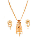 Rose Decorated Beaded Drop Necklace Set