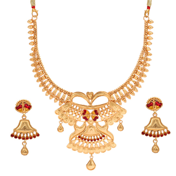 Double Steps Mina Pakha Style Necklace Set