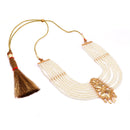 Barfi Cut Beaded Line Heavy Necklace Set