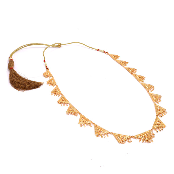 Trikon Drops Long Chatai Necklace Set