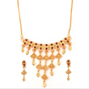 Oval Framed Drop Jhalor Chain Necklace