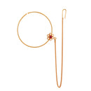 Red Stone Studded Flower Nose Ring