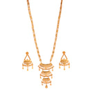 Sitahar Set 1 featuring a traditional gold-plated long necklace and matching earrings in 24K gold plated copper.