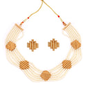 Shelly - Spring Barfi  Beaded Necklace Set