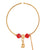 Red Crystal Gold Drop Nose Ring (Nath)