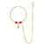 Red Crystal Gold Drop Nose Ring (Nath)