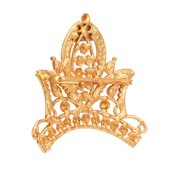 Mukut Design Brooch Saree Pin