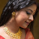 Royal Flower Leaf Ornate Chatai Necklace Set