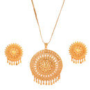 Aditi - Round Motif Pendant Set With Chain (24 Inch ) - BRISHNI