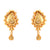 Gold plated chandelier earrings with intricate design, perfect match for choker set and elegant accessories.