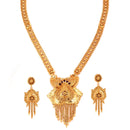 Amrapali Heavy Sitahar Set featuring a gold plated necklace and matching earrings, ideal for Bengali bridal looks.