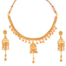 Atrayee - Half Jhumka Locket Slick Necklace Set - BRISHNI