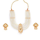 Barfi Cut Beaded Line Heavy Necklace Set - BRISHNI