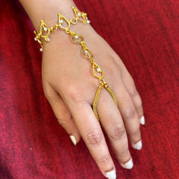 Beads Water Drop Ratan Chur - Haath Phool - Two Pieces - BRISHNI