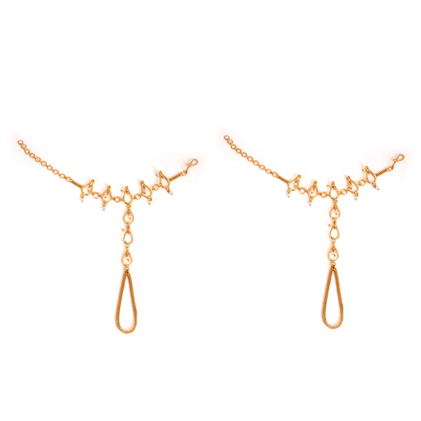 Beads Water Drop Ratan Chur - Haath Phool - Two Pieces - BRISHNI