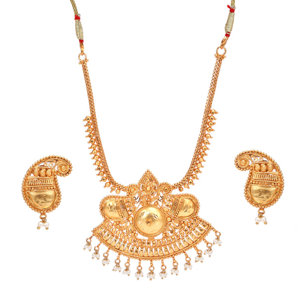 Devanshi - Paisley Motif Necklace Set - BRISHNI